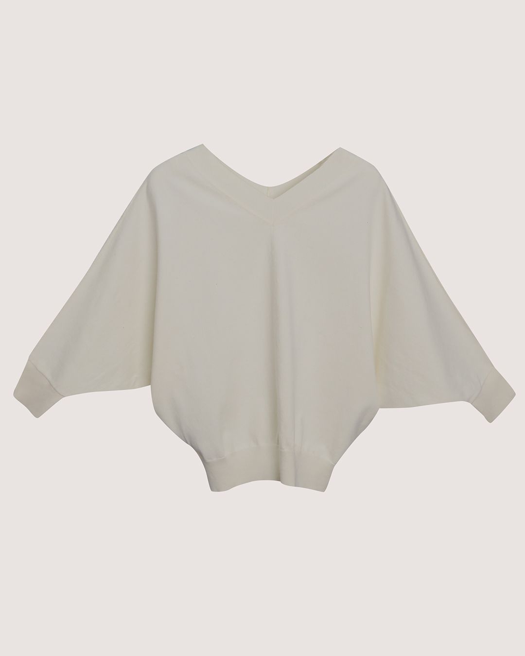 LACE KNITTED BATWING TOP - PEARL