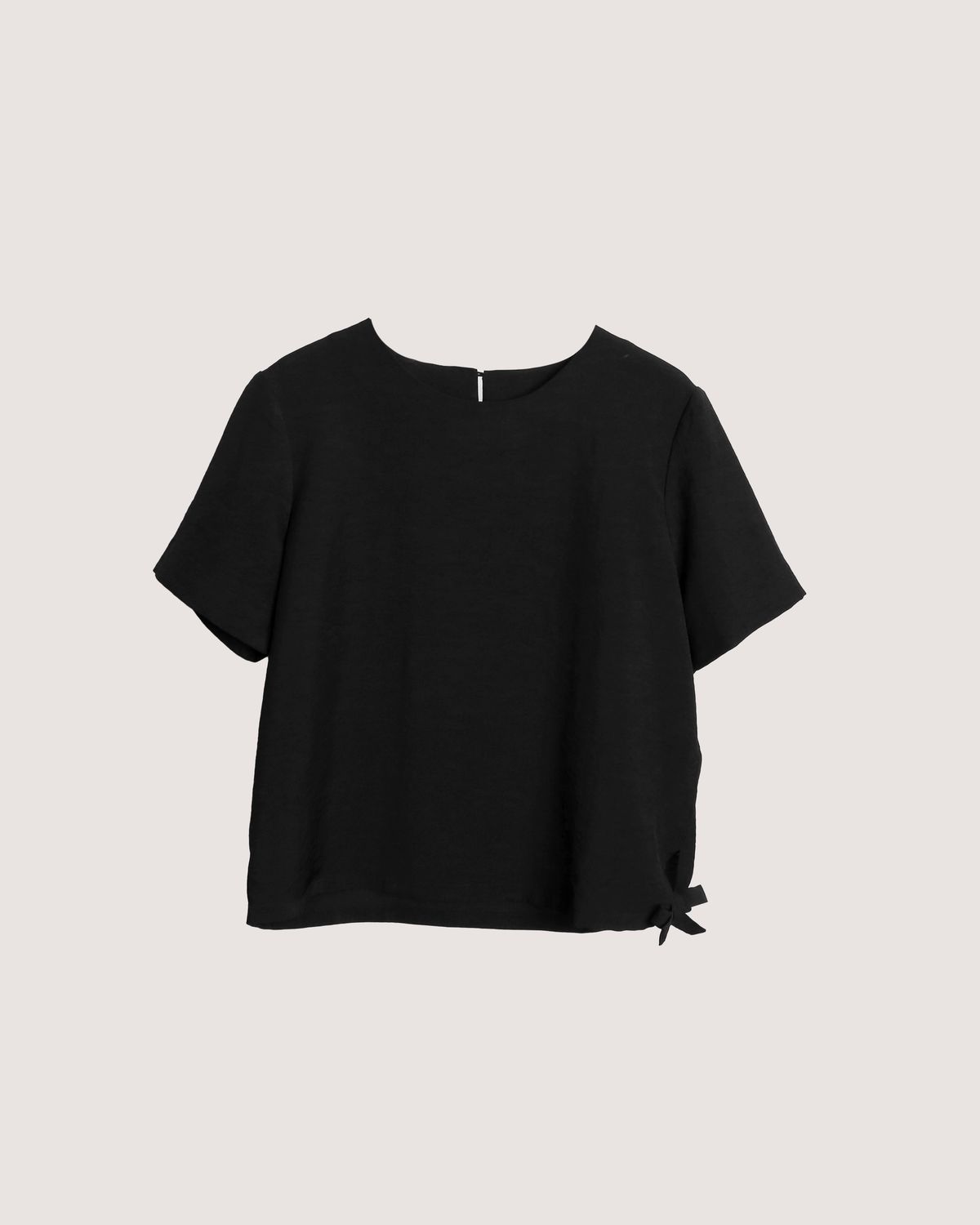 SIDE TIE BLOUSE - BLACK