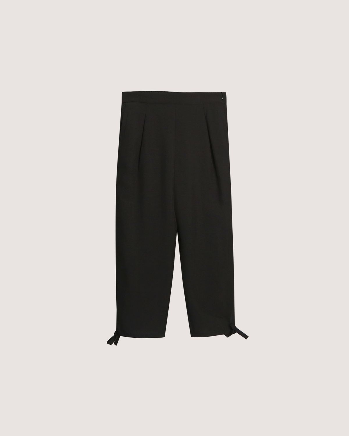 DRAWSTRING HEM PANTS - BLACK