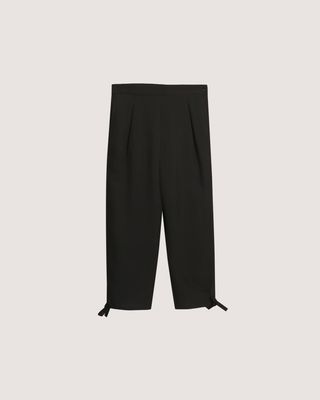 DRAWSTRING HEM PANTS - BLACK