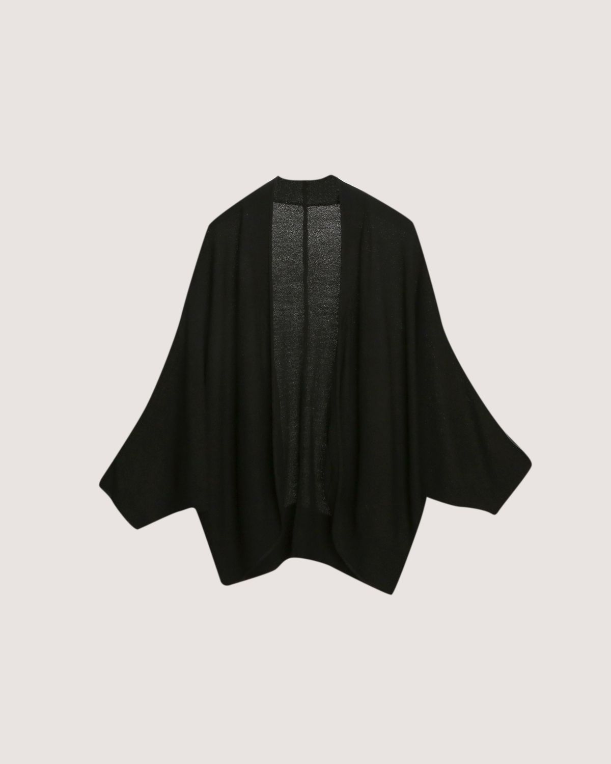 HEATHER GEOMETRIC KNIT CARDIGAN - BLACK