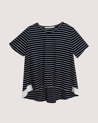 A-LINE STRIPE TEE - WHITE
