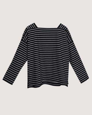 STRIPE BOXY TEE - WHITE
