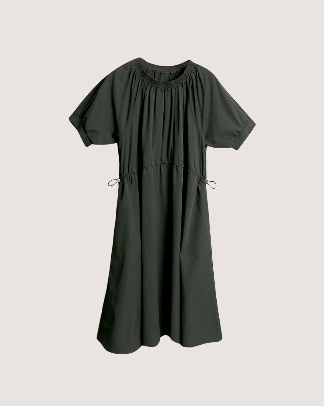 DRAWSTRING DRESS - BASIL