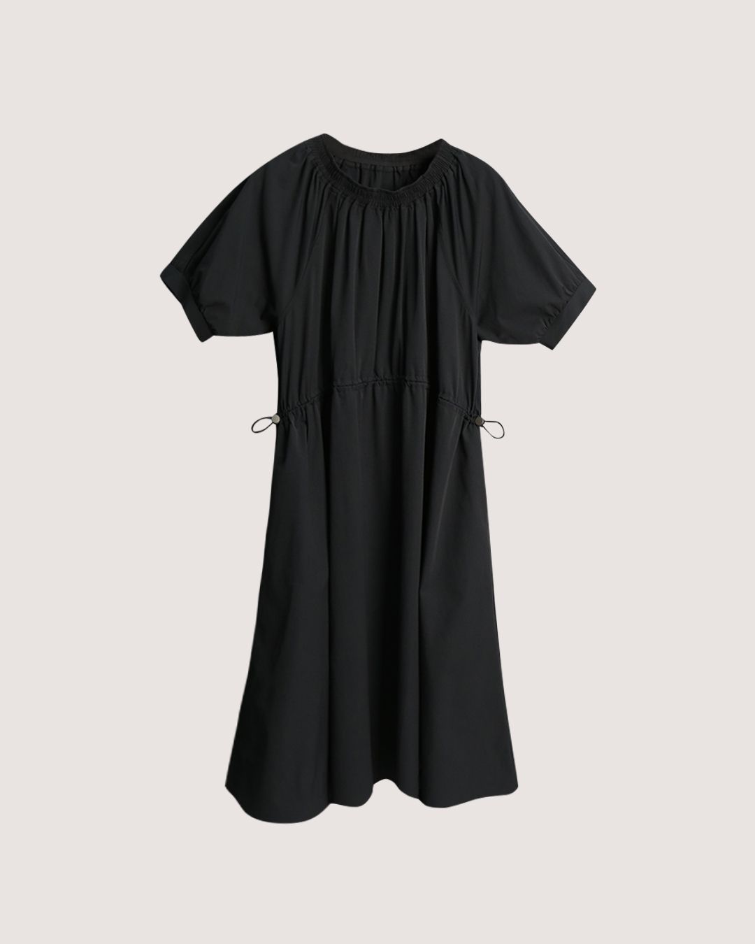 DRAWSTRING DRESS - BLACK