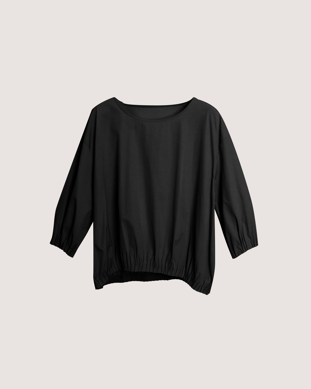 PLEATED HEM BLOUSE - BLACK