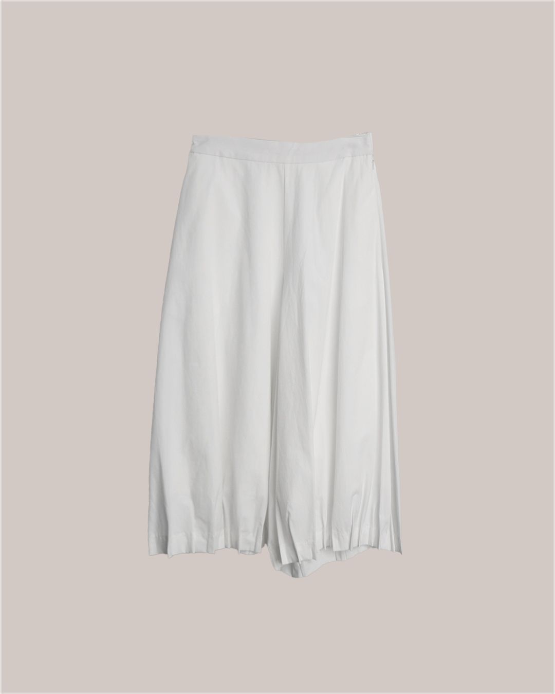 PLEATED WIDE LEG CULOTTES - EGGSHELL