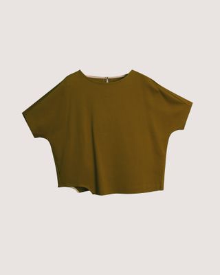 CUT-OUT HEM BOXY TEE - GINGER