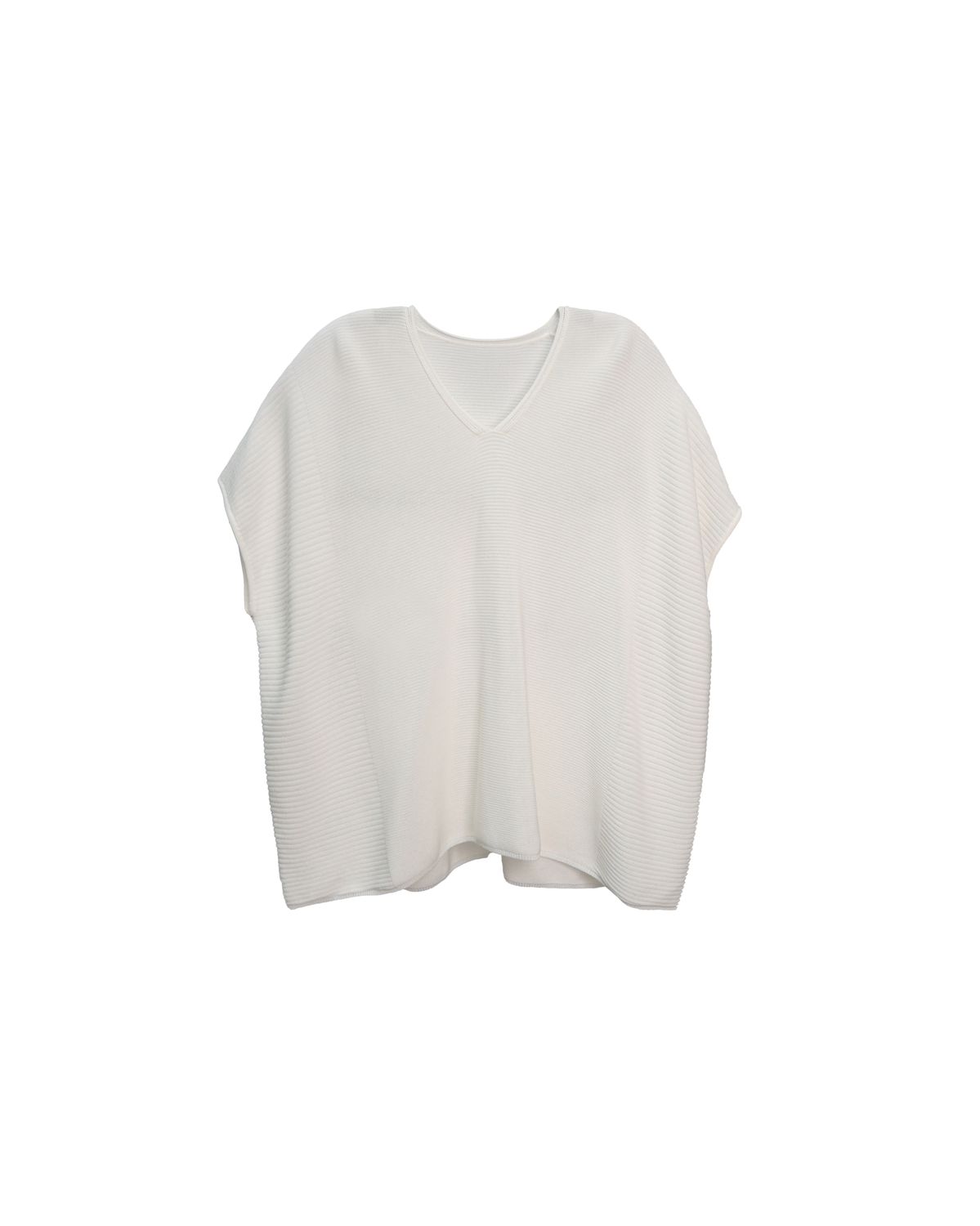 RIPPLE STITCH BOXY TOP - EGGSHELL