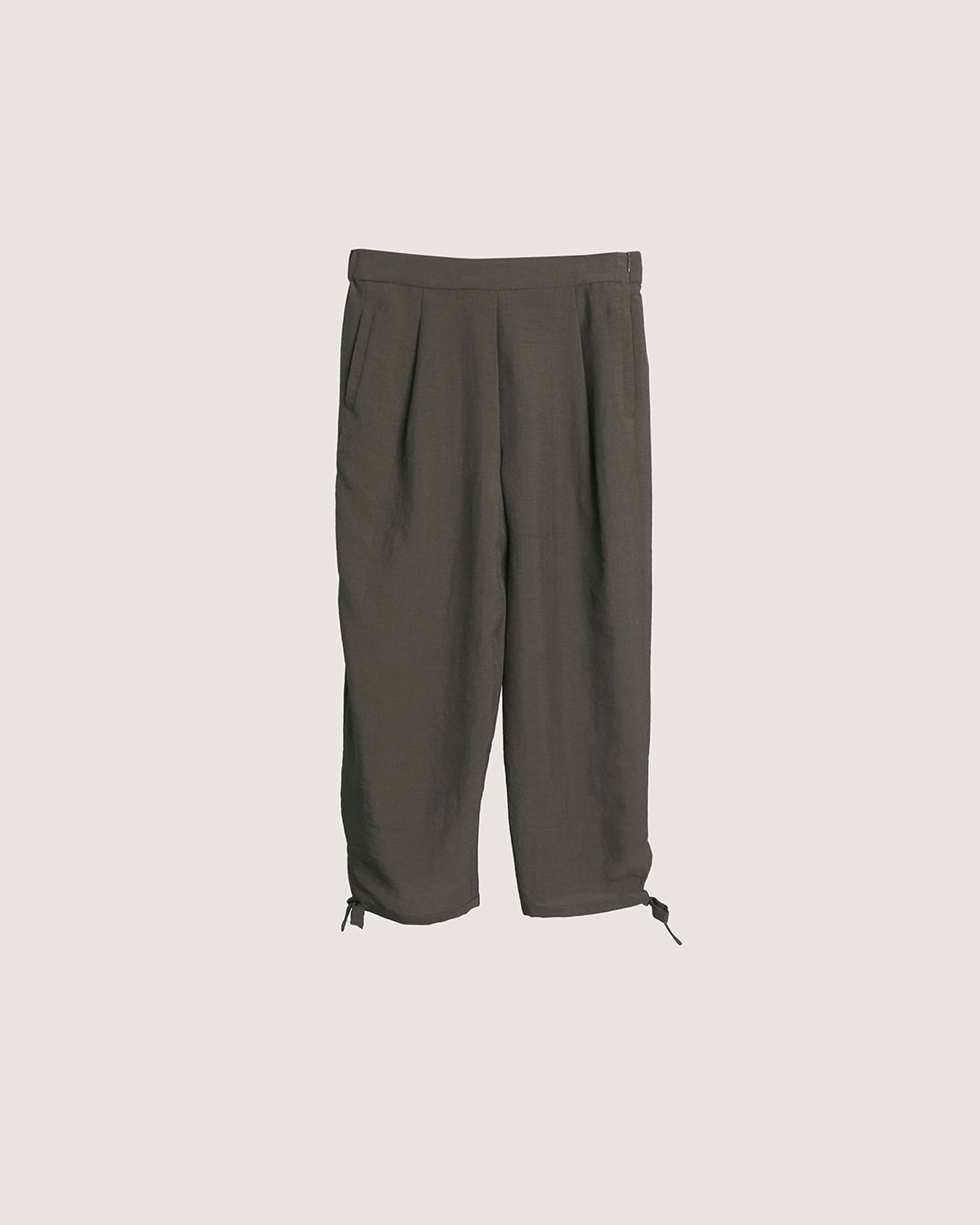 DRAWSTRING HEM PANTS - RAVEN