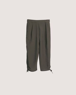 DRAWSTRING HEM PANTS - RAVEN