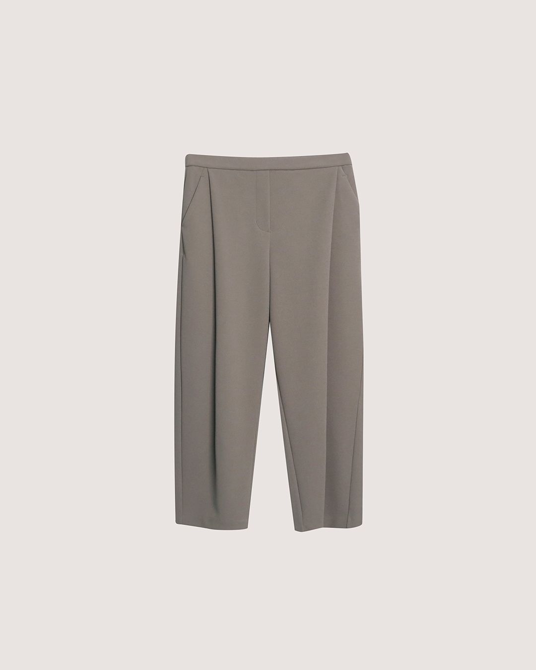 PLEATED CARROT PANTS - MOON ROCK