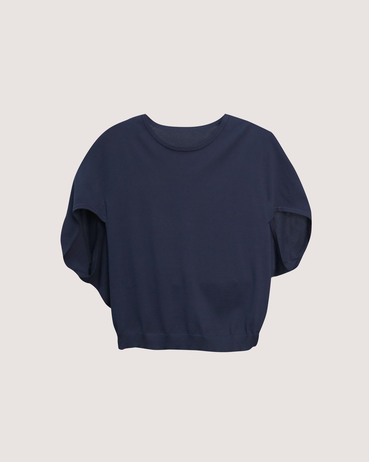 KITE SLEEVES KNITTED TOP - NAVY