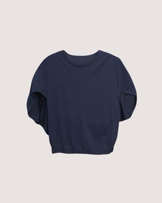 KITE SLEEVES KNITTED TOP - NAVY