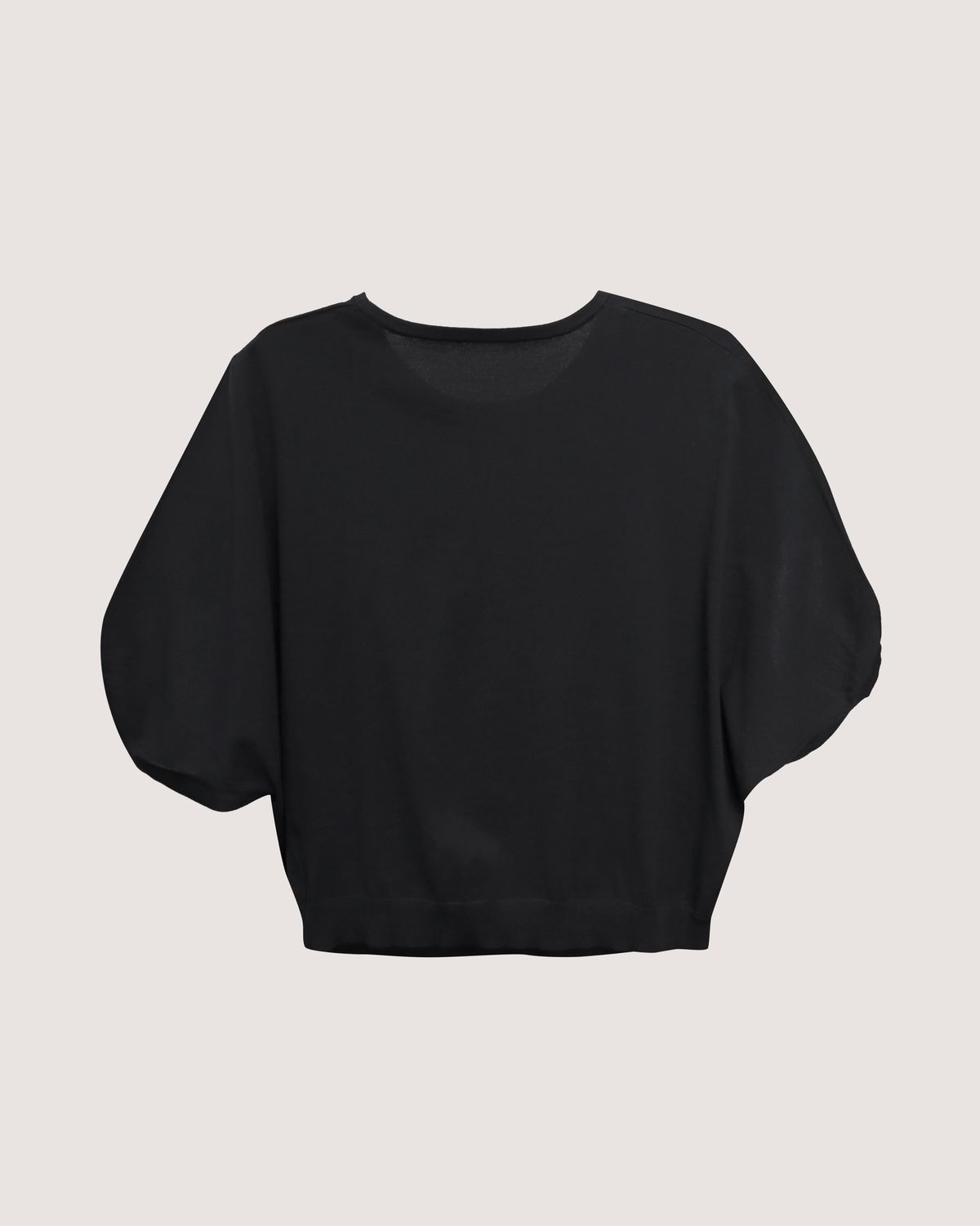 KITE SLEEVES KNITTED TOP - BLACK