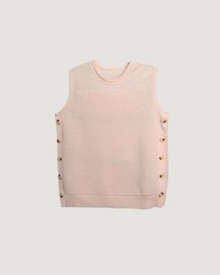 OPENWORK KNITTED TANK TOP - PALE PINK