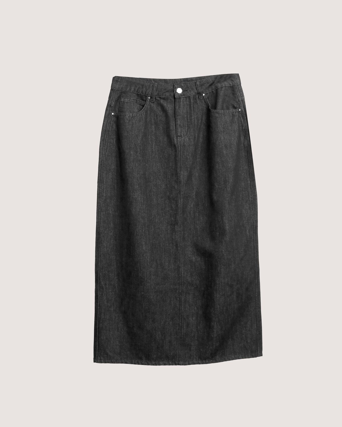 DENIM MAXI SKIRT - BLACK