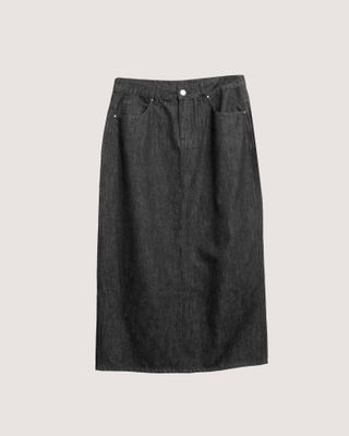 DENIM MAXI SKIRT - BLACK