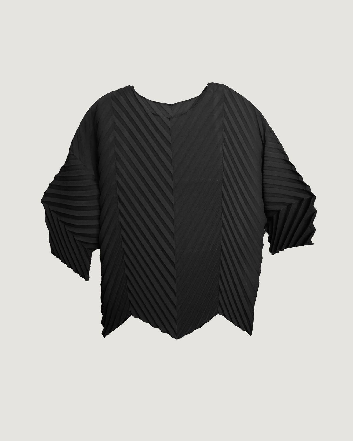 ORIGAMI PLEATED TOP - BLACK