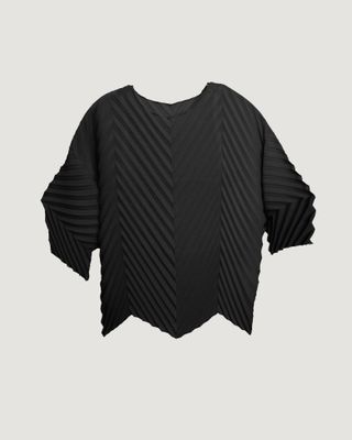 ORIGAMI PLEATED TOP - BLACK