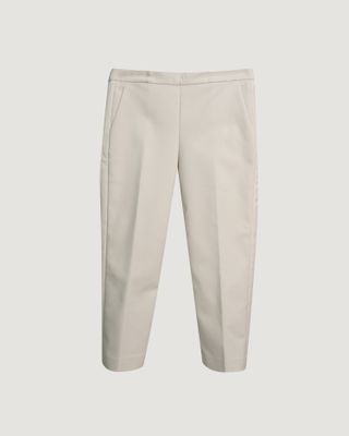 ORGANZA SIDE TAPE CAPRI PANTS - CHALK