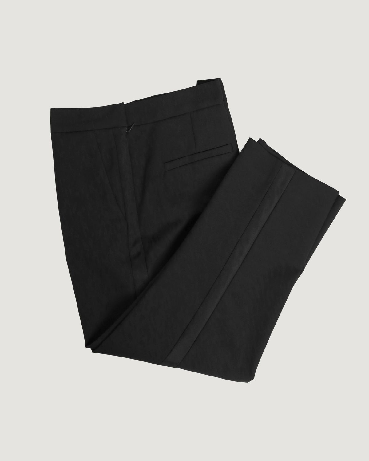 ORGANZA SIDE TAPE CAPRI PANTS - BLACK