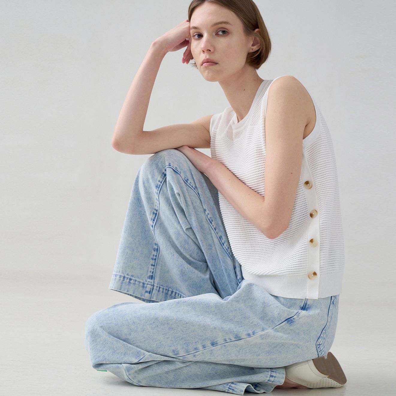 DENIM LONG PANTS - WATER (WASHED)