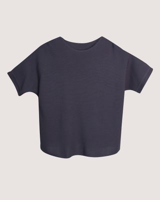 BATWING TOP WITH OPENWORK EMBELLISHMENTS - LAVENDAR GREY