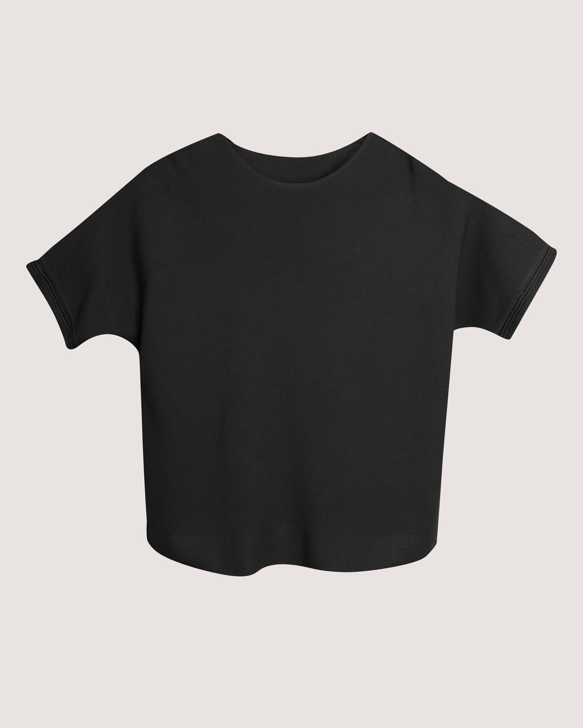 BATWING TOP WITH OPENWORK EMBELLISHMENTS - BLACK