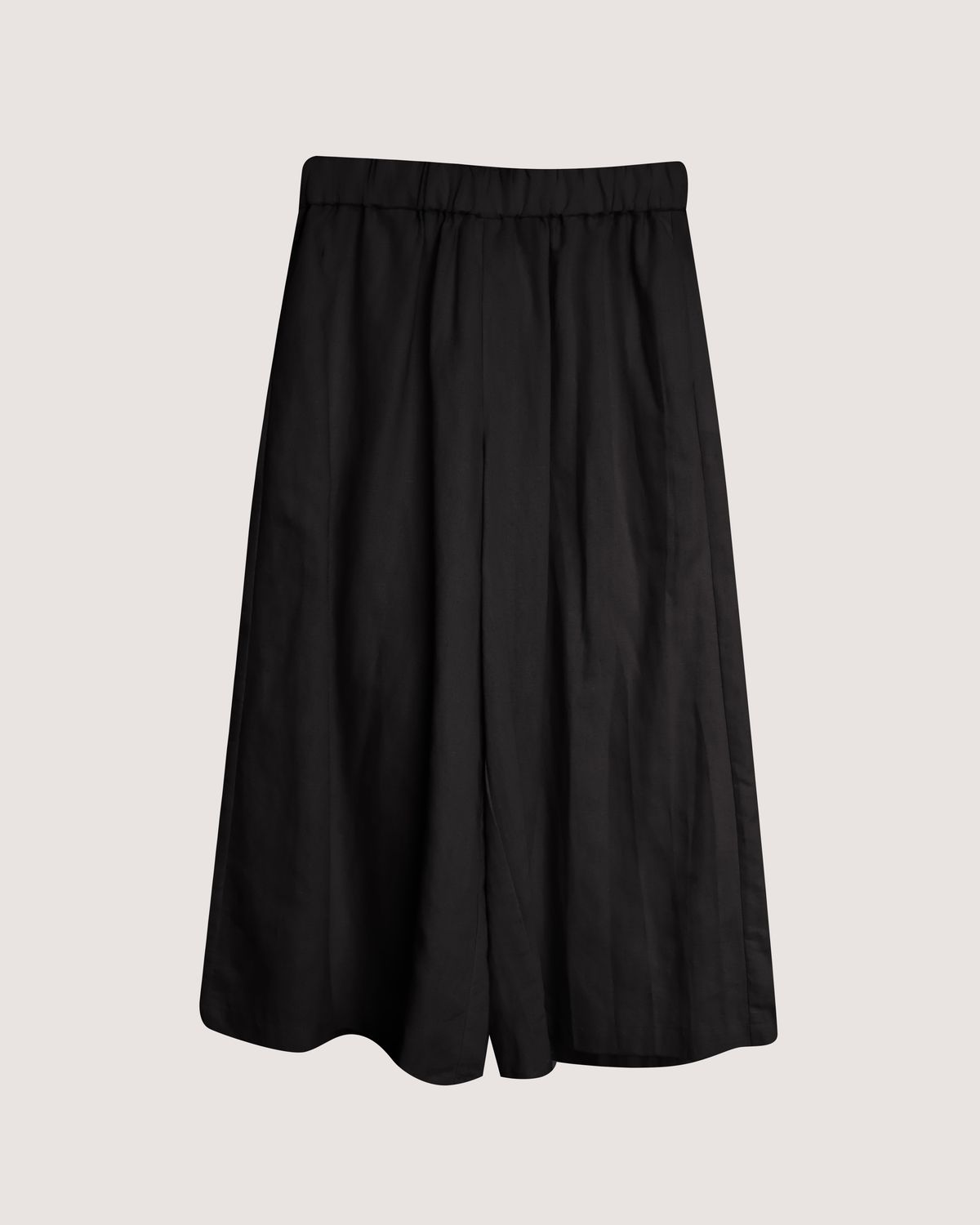 LINEN-BLEND CULOTTES - BLACK