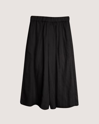 LINEN-BLEND CULOTTES - BLACK