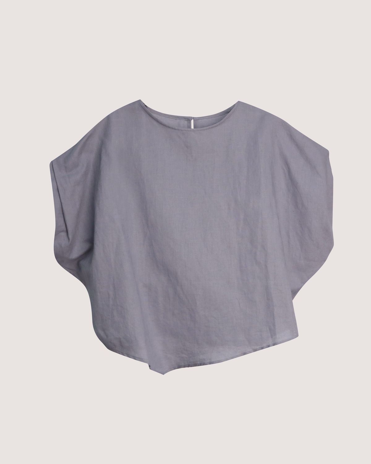 LINEN-BLEND CAP SLEEVES TOP - TARO