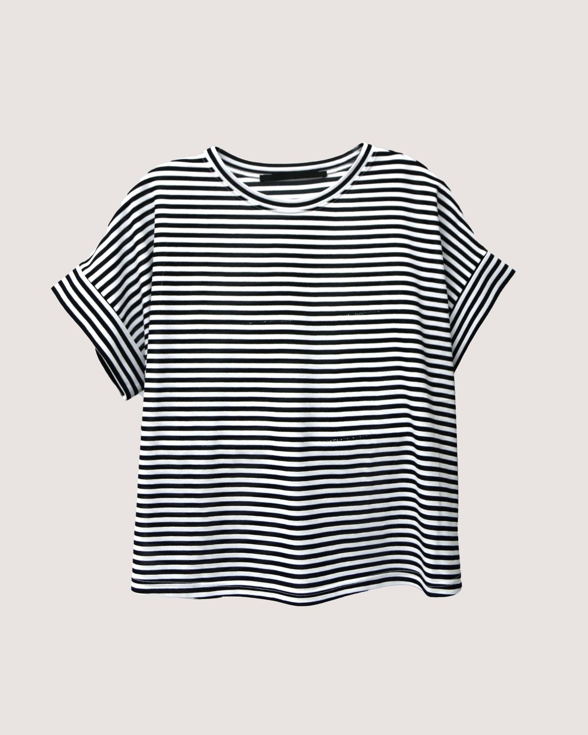 NAUTICAL PIQUE OVERSIZED TOP - WHITE/ BLACK (STRIPE)
