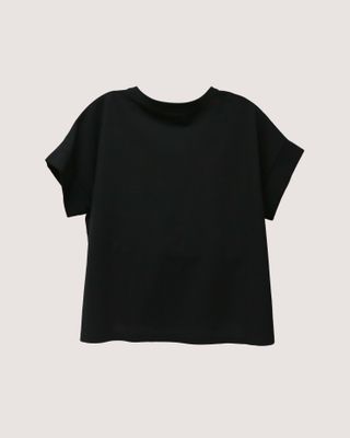 NAUTICAL PIQUE OVERSIZED TOP - BLACK (SOLID)