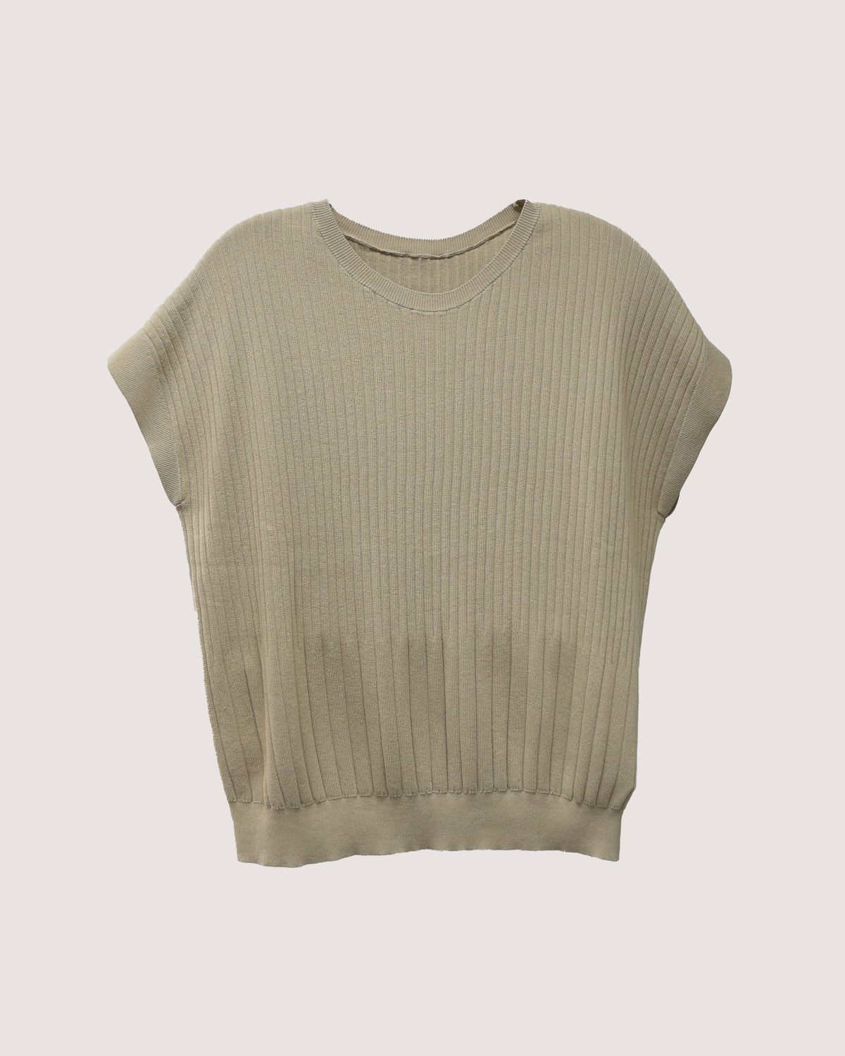 OVERSIZE RIB TOP - PEBBLE