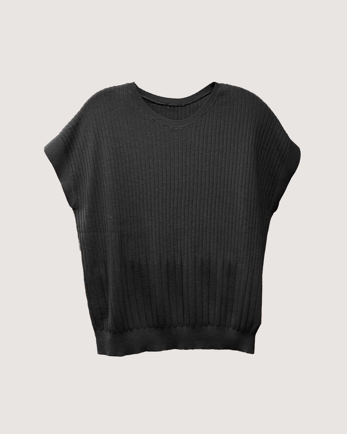 OVERSIZE RIB TOP - BLACK