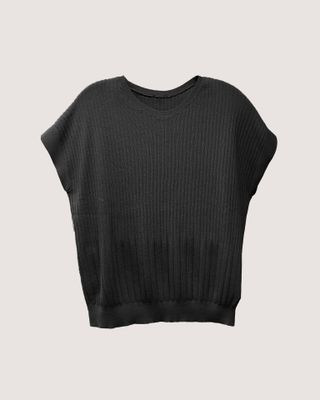 OVERSIZE RIB TOP - BLACK