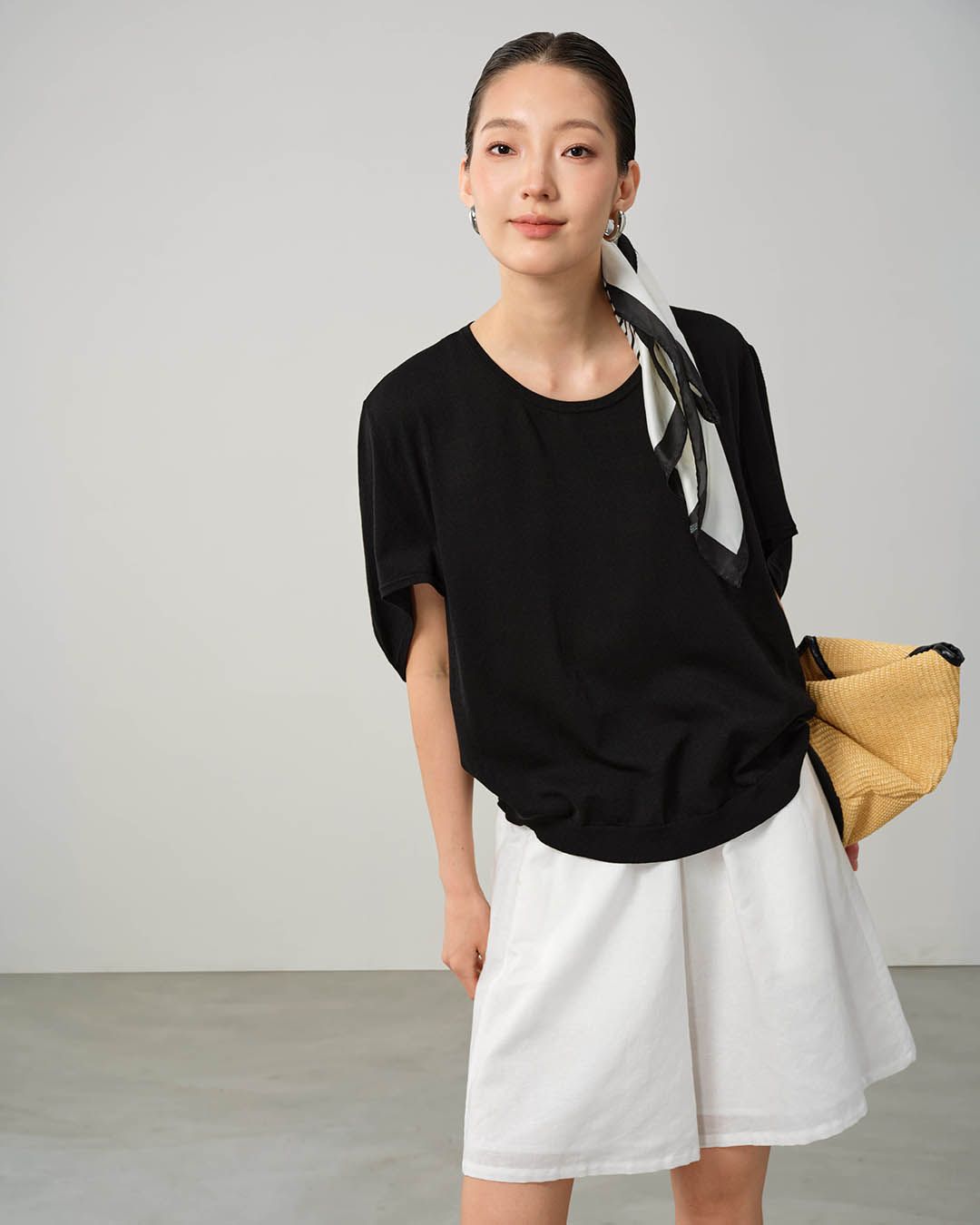KITE SLEEVES KNITTED TOP - BLACK
