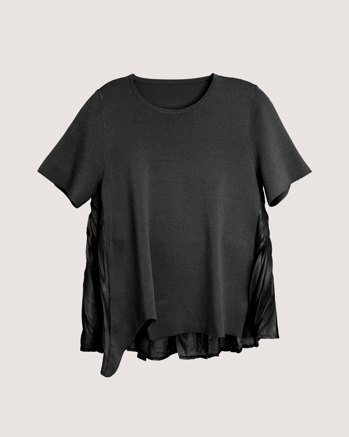 ASYMMETRIC HYBRID TOP - BLACK