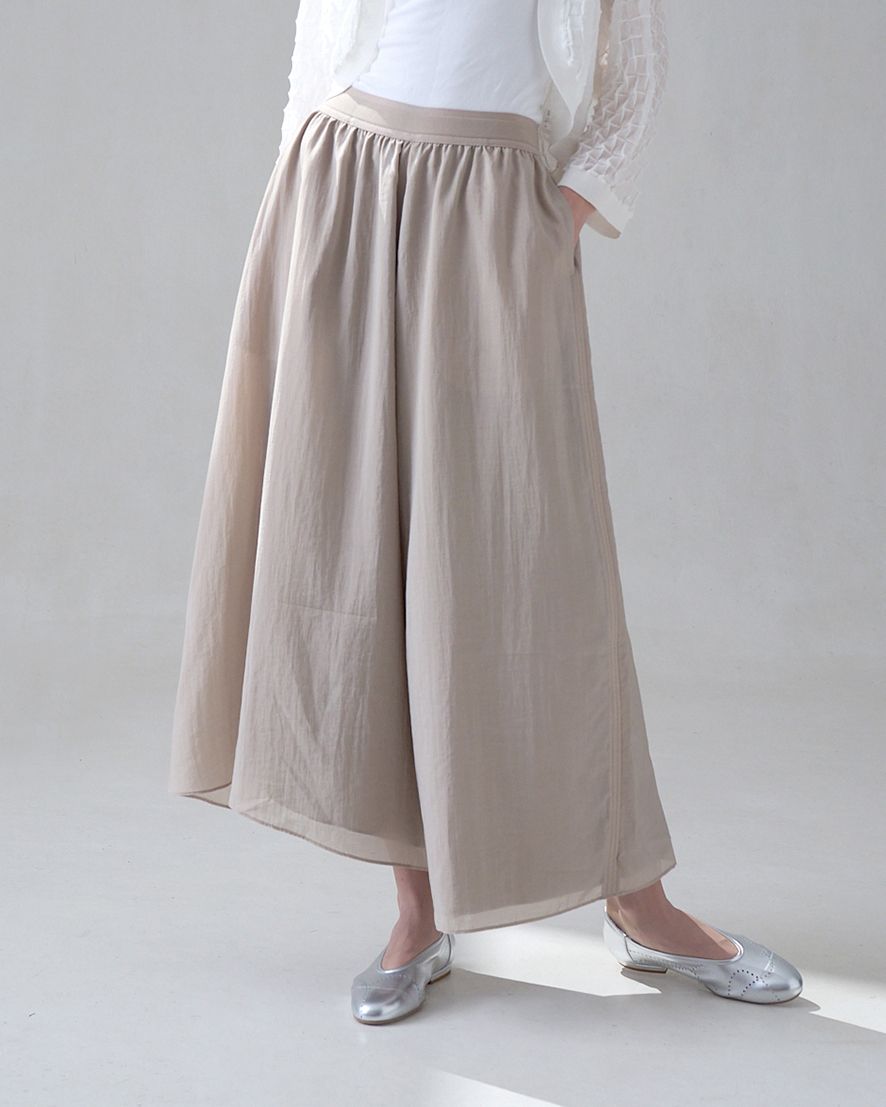 ASYMMETRICAL CULOTTES - PEBBLE