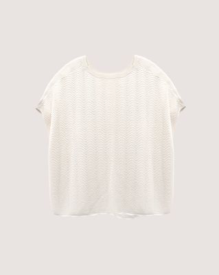 WAVY KNIT BOXY TOP - IVORY