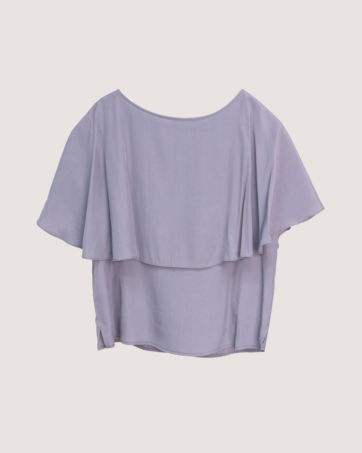 CAPE LAYER BLOUSE - LAVENDER GREY