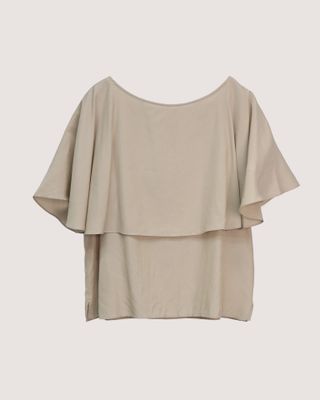 CAPE LAYER BLOUSE - TAUPE