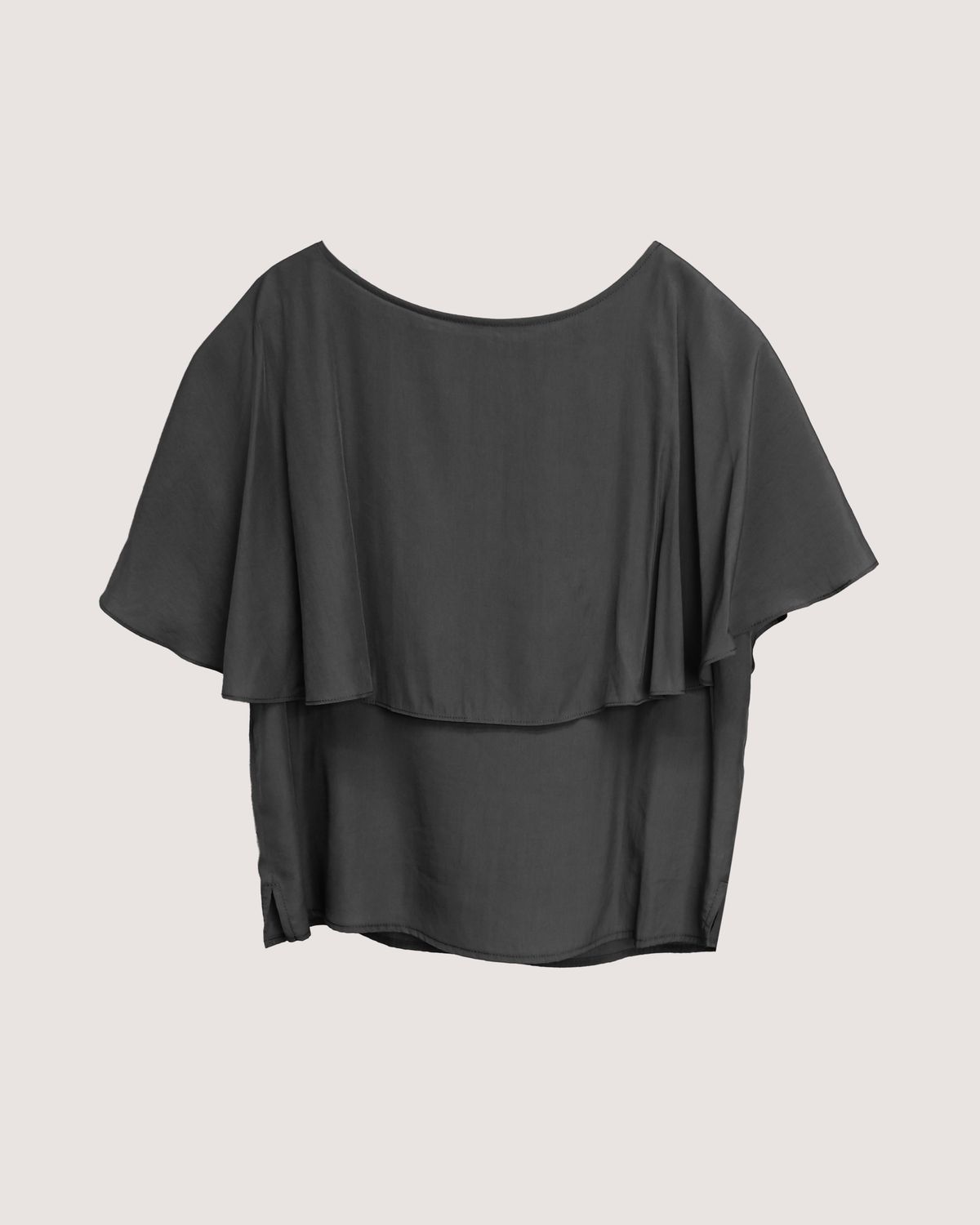 CAPE LAYER BLOUSE - BLACK