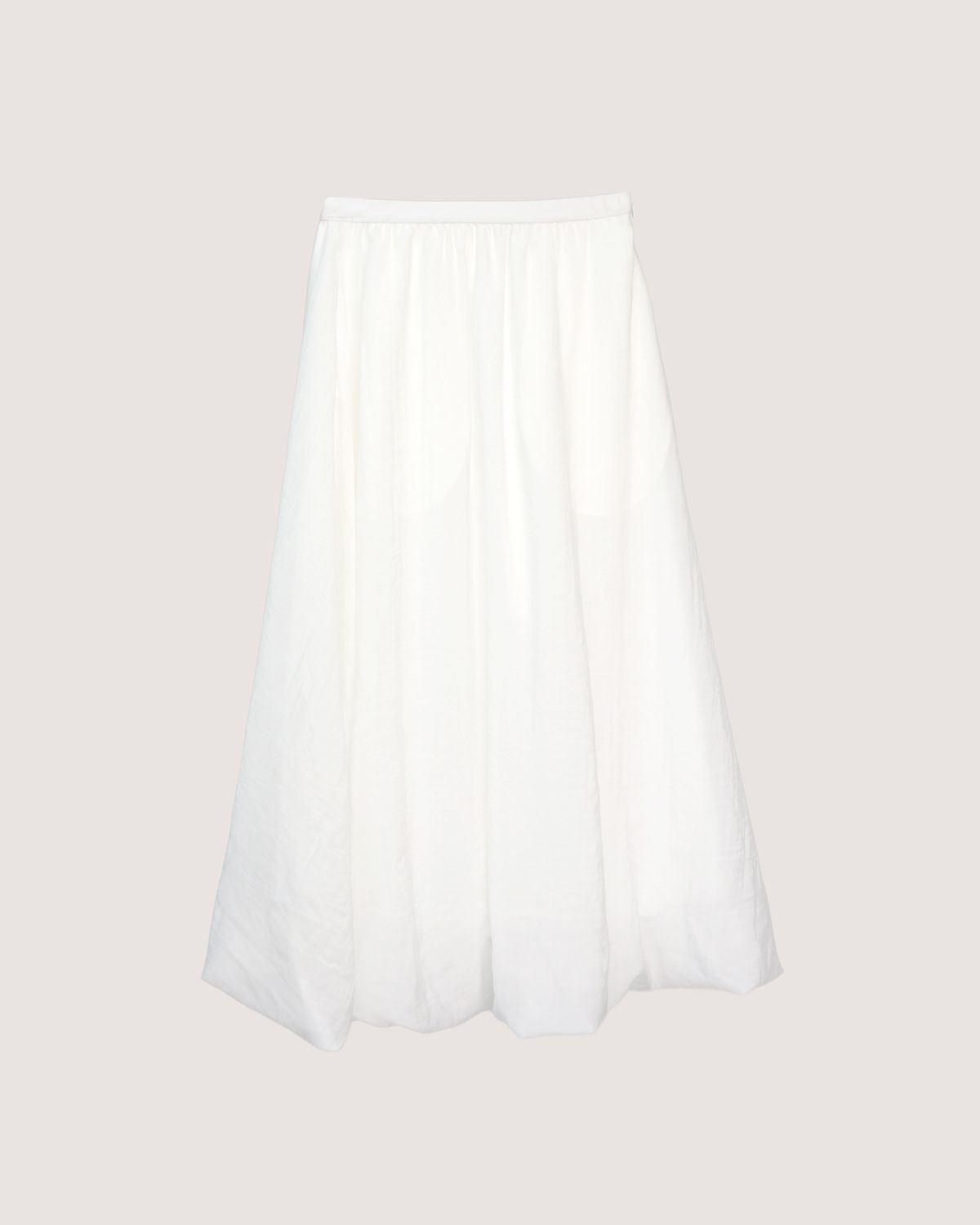 BUBBLE HEM MAXI SKIRT - EGGSHELL
