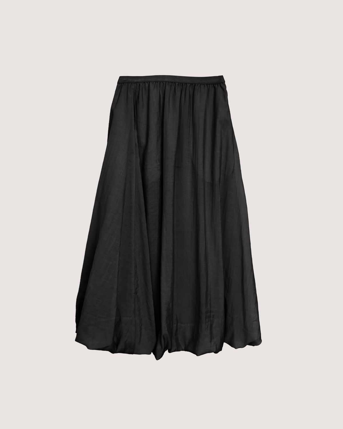 BUBBLE HEM MAXI SKIRT - BLACK