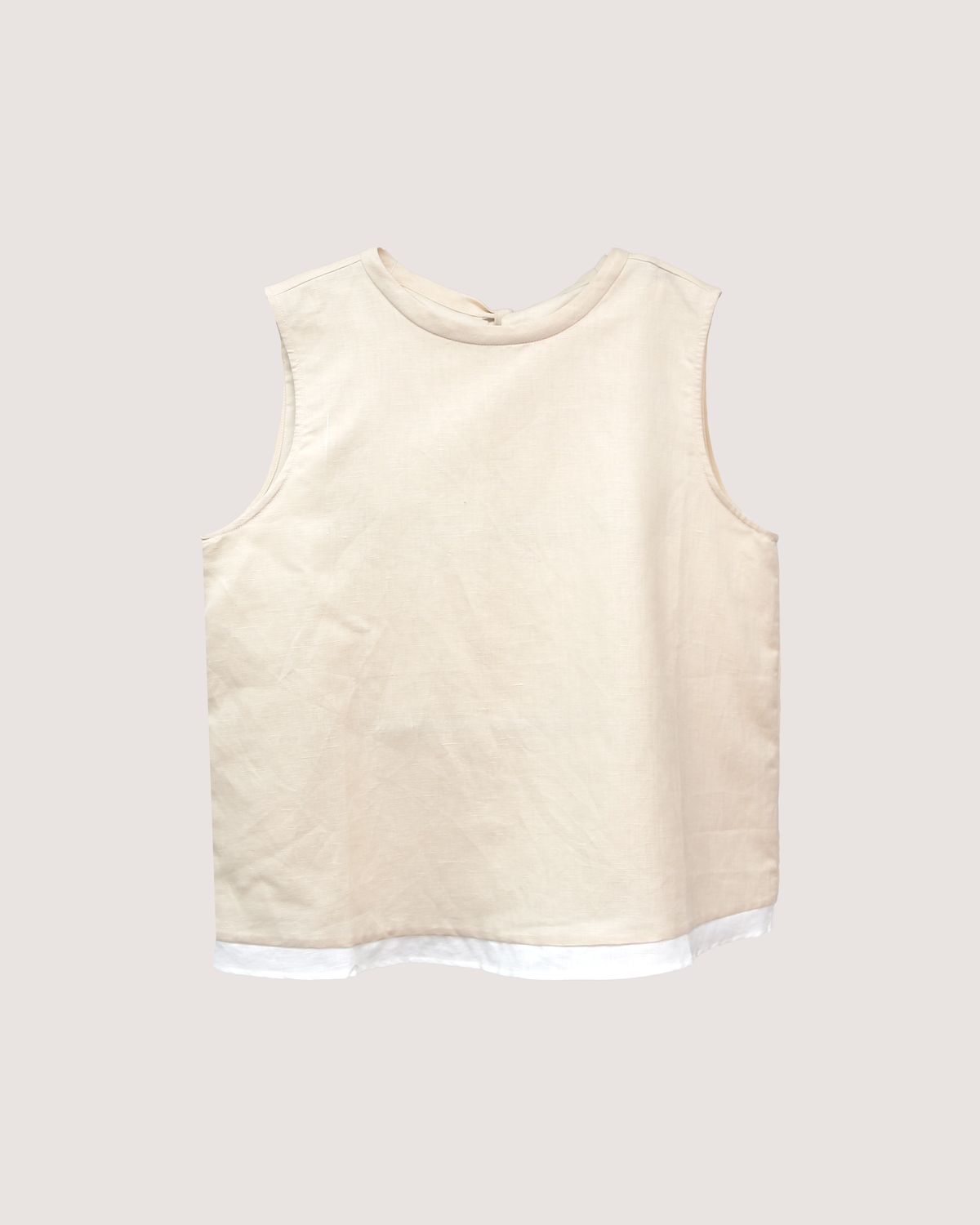 BACK TIE TANK TOP - CHAMPAGNE/EGGSHELL