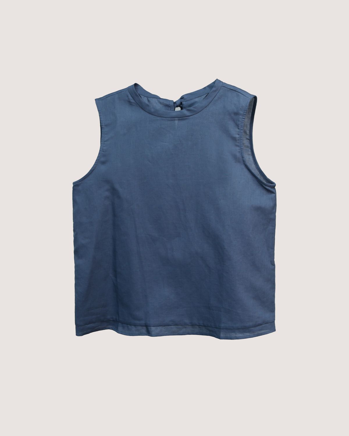 BACK TIE TANK TOP - FRENCH BLUE