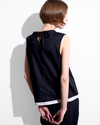 BACK TIE TANK TOP - BLACK/MOON