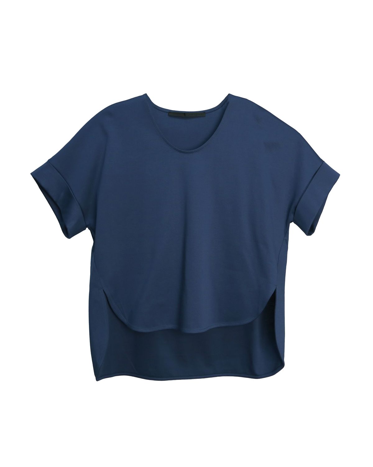 HIGH-LOW HEM TEE - DENIM